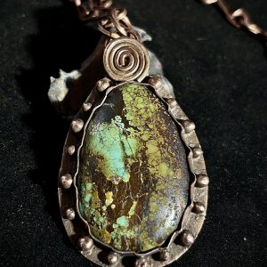 Chinese Turquoise Pendant set in Copper
