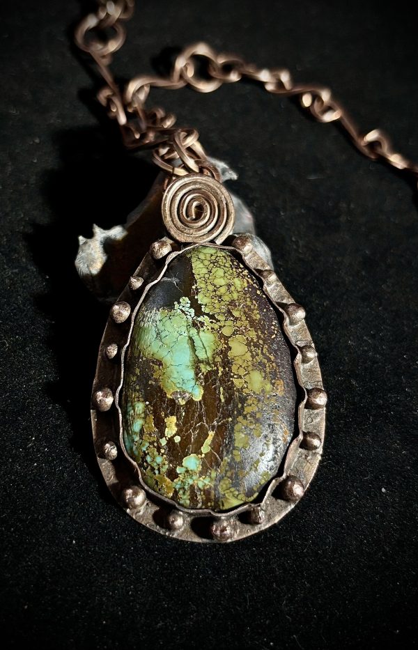 Chinese Turquoise Pendant set in Copper