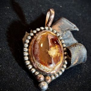 Mexican Fire Opal Sterling Silver Pendant