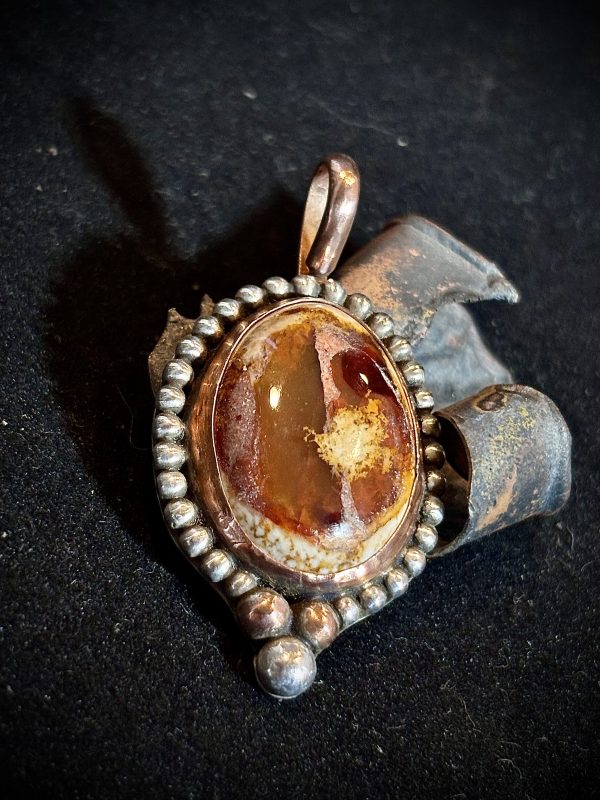 Mexican Fire Opal Sterling Silver Pendant