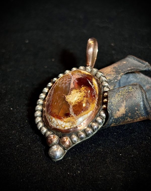 Mexican Fire Opal Sterling Silver Pendant - Image 2