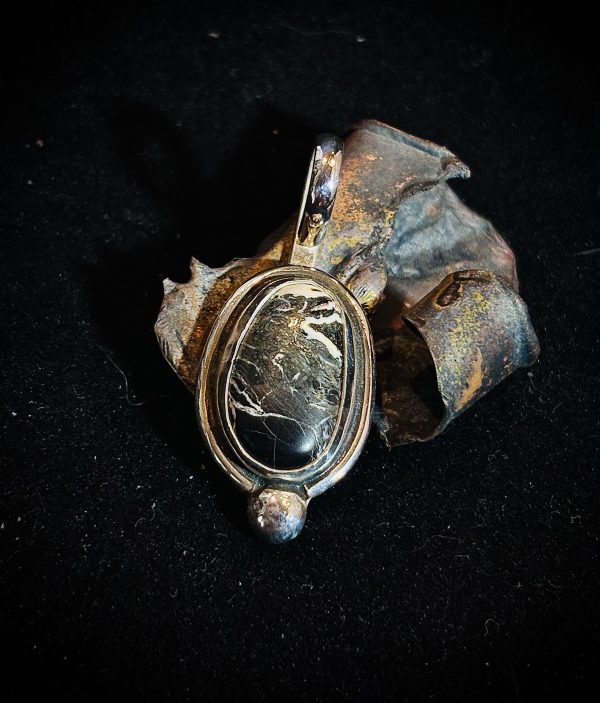 White Buffalo Sterling Silver Pendant