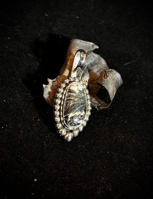 White Buffalo Sterling Silver Pendant