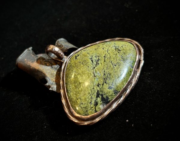Chinese Turquoise Pendant set in Copper - Image 2