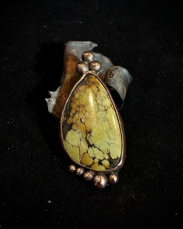 Chinese Turquoise Pendant set in Copper