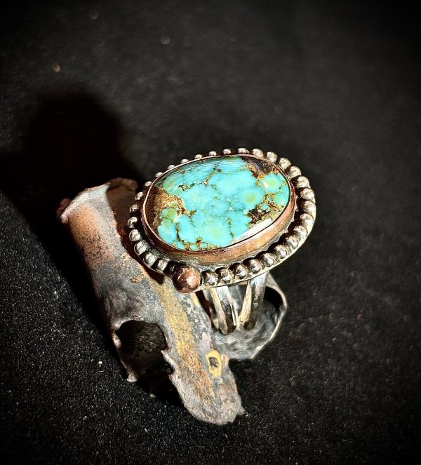 Vintage Turquoise Sterling Silver Ring - Image 2