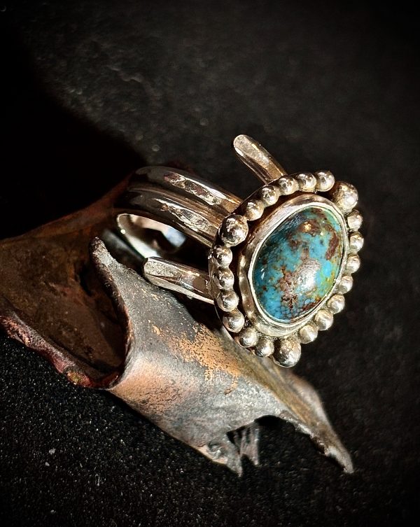 Vintage Turquoise Sterling Silver Ring - Image 2