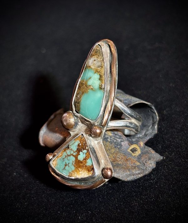 Vintage Turquoise Sterling Silver Ring - Image 2