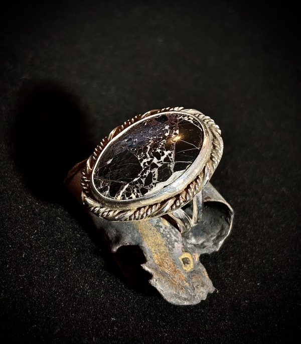 White Buffalo Sterling Silver Ring - Image 2