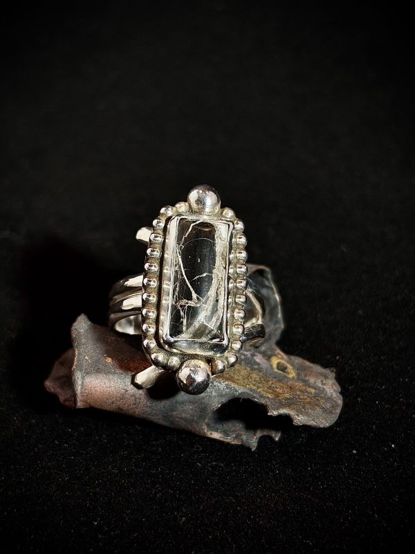 White Buffalo Sterling Silver Ring
