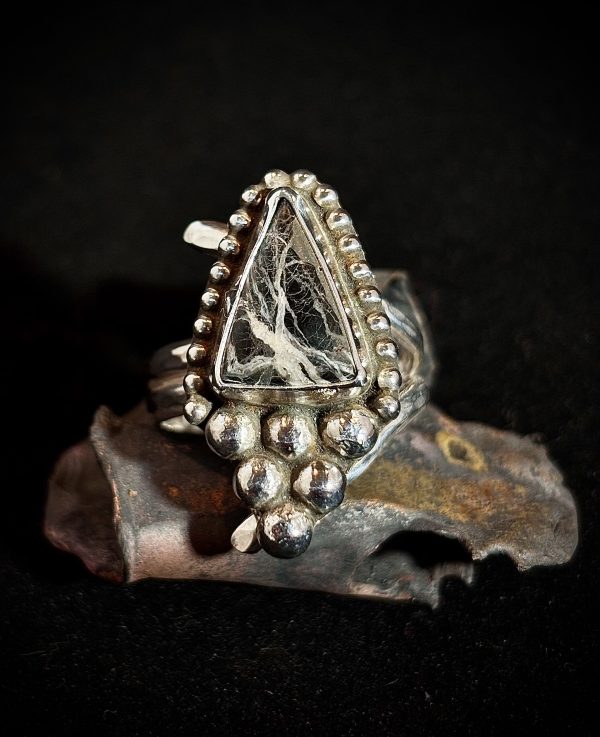 White Buffalo Sterling Silver Ring